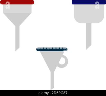 Metal funnels, illustration, vector on white background Stock Vector