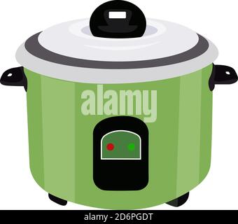 Rice cooker, illustration, vector on white background Stock Vector