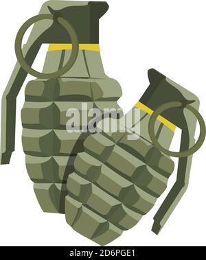 Hand grenade, illustration, vector on white background Stock Vector