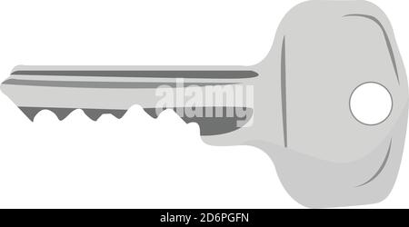 Grey key, illustration, vector on white background Stock Vector