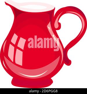 Red jug, illustration, vector on white background Stock Vector