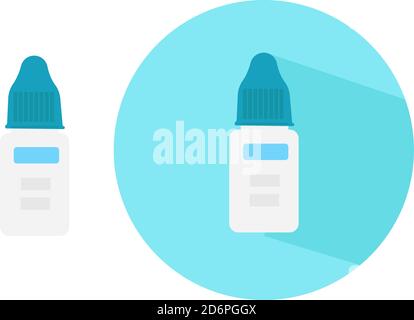 Eye drops ,illustration, vector on white background. Stock Vector