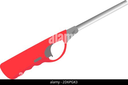 Red lighter, illustration, vector on white background Stock Vector