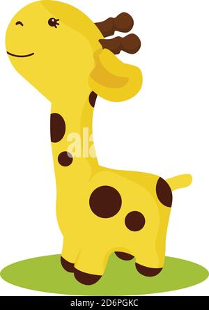 Baby giraffe ,illustration, vector on white background. Stock Vector