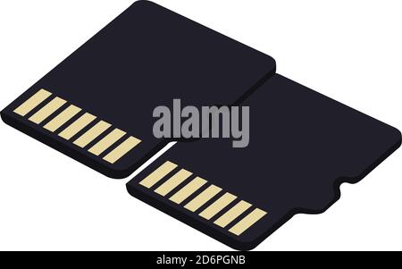 Memory card, illustration, vector on white background Stock Vector