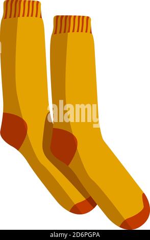 Orange socks, illustration, vector on white background Stock Vector