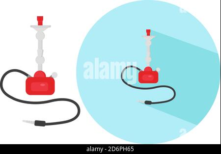Modern nargila ,illustration, vector on white background. Stock Vector