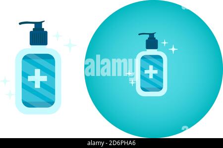 Sanitizer bottle ,illustration, vector on white background. Stock Vector