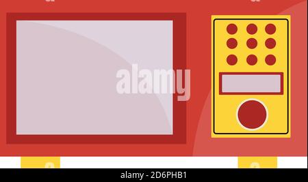 Microwave oven ,illustration, vector on white background. Stock Vector