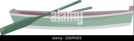 Long boat ,illustration, vector on white background. Stock Vector
