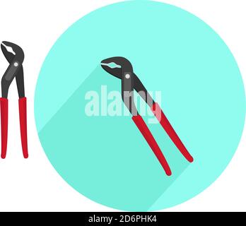 Plier tool ,illustration, vector on white background. Stock Vector