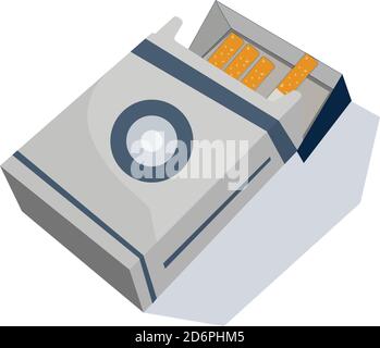 Cigarette pack ,illustration, vector on white background. Stock Vector