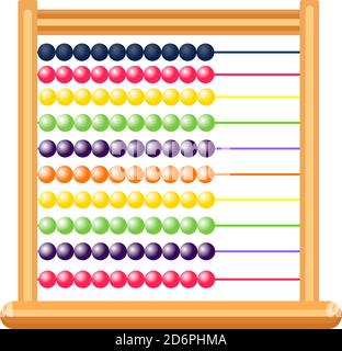 Wooden abacus ,illustration, vector on white background. Stock Vector