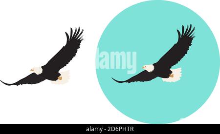 Flying eagle ,illustration, vector on white background. Stock Vector