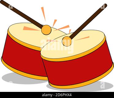 Red drums ,illustration, vector on white background. Stock Vector