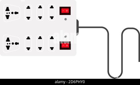 Extension board,illustration, vector on white background. Stock Vector