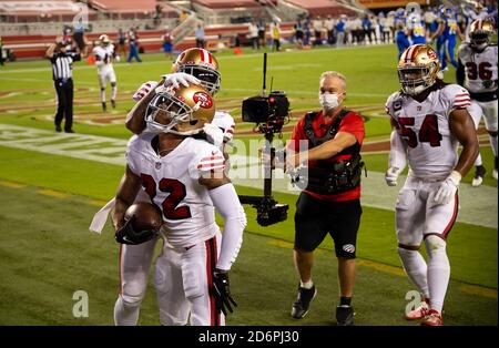 San Francisco 49ers celebrate their third quarter goal line stance that  stopped a Cincinnati Bengals scoring threat from within the one-yard-line,  on a fourth down situation, during Super Bowl XVI in Pontiac