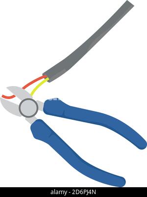 Cable cutter ,illustration, vector on white background. Stock Vector