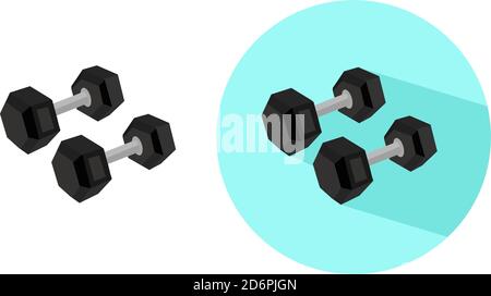 Heavy dumbell ,illustration, vector on white background. Stock Vector
