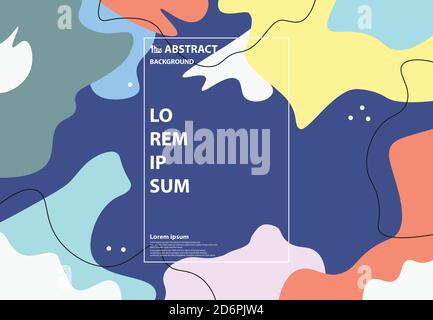 Abstract colorful fluid free shape artwork design pattern of cover template background. Decorate for ad, poster, artwork, template design, print. Stock Vector