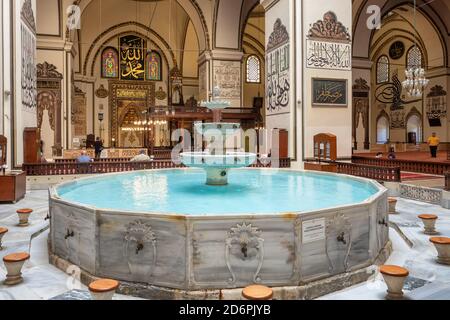 Interior Of The Bursa Grand Mosque, Turkey Stock Photo - Alamy