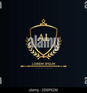Letter Initial with Royal Template.elegant with crown logo vector, Creative Lettering Logo Vector Illustration. Stock Vector