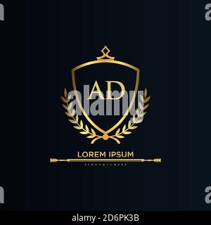 Letter Initial with Royal Template.elegant with crown logo vector, Creative Lettering Logo Vector Illustration. Stock Vector