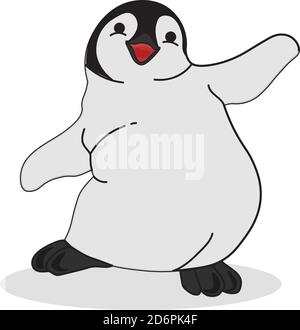 Dancing penguin ,illustration, vector on white background. Stock Vector