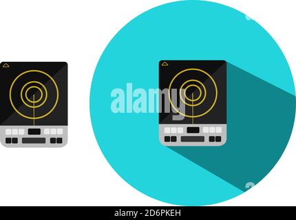 Electric induction ,illustration, vector on white background. Stock Vector