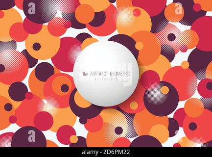 Abstract circle dot pattern of colorful geometric design artwork background. Decorate for ad, poster, artwork, template design, print. illustration Stock Vector