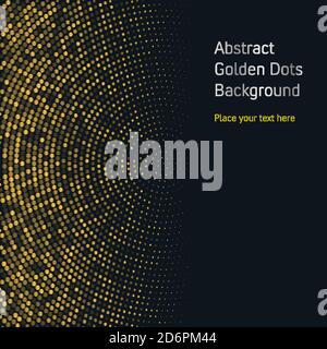 Gold Glitter Halftone Dotted Backdrop. Abstract Circular Retro Pattern. Pop Art Style Background. Golden Explosion Of Confetti. Stock Vector