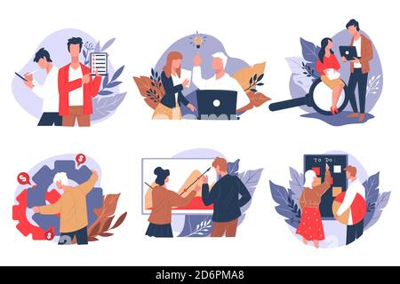 Business cooperation and office work of team vector Stock Vector