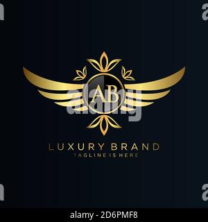 AB Letter Initial with Royal Template.elegant with crown logo vector, Creative Lettering Logo Vector Illustration. Stock Vector