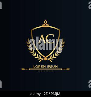Letter Initial with Royal Template.elegant with crown logo vector, Creative Lettering Logo Vector Illustration. Stock Vector