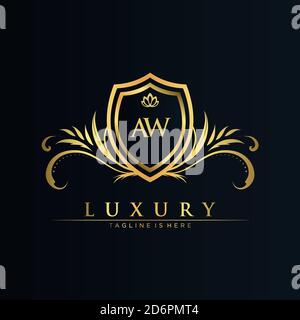 Letter Initial with Royal Template.elegant with crown logo vector, Creative Lettering Logo Vector Illustration. Stock Vector