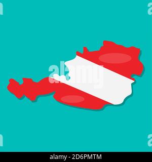 austria map with austria national flag inside vector illustration Stock Vector
