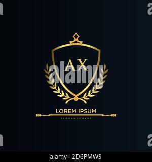 Letter Initial with Royal Template.elegant with crown logo vector, Creative Lettering Logo Vector Illustration. Stock Vector