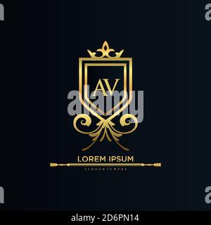 Letter Initial with Royal Template.elegant with crown logo vector, Creative Lettering Logo Vector Illustration. Stock Vector
