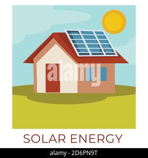 Solar energy accumulating natural resources for electricity usage Stock Vector