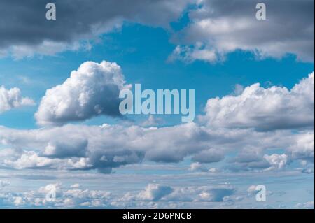 blue sky with cumulonimbus clouds Stock Photo