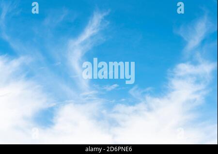 blue sky with cirrus clouds Stock Photo