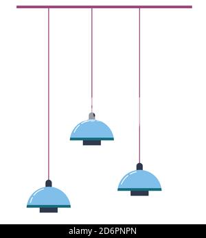 Contemporary hanging lamps, minimalist interior design of home Stock Vector