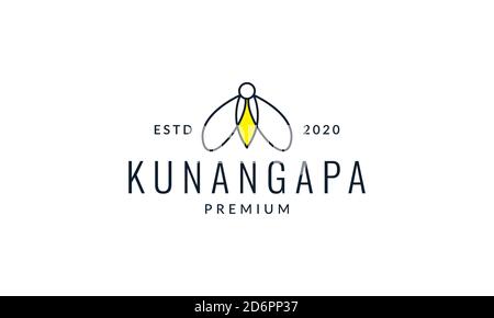 animal insect fireflies minimalist shape lines color logo vector icon illustration design Stock Vector