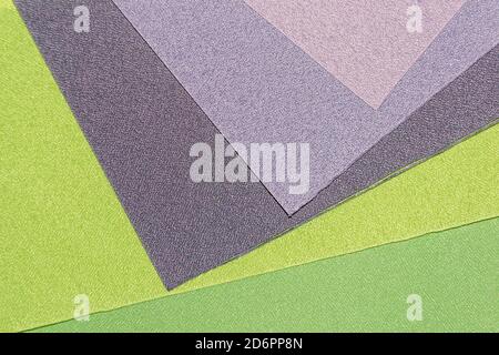 Various colored fabric samples. Selective focus Stock Photo