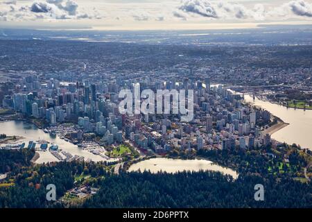 Aerial view of Vancouver, British Columbia Canada Stock Photo