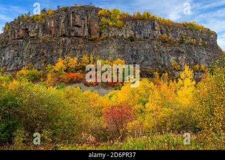 Fall foliage color at the Mount McKay lookout Thunder Bay, Ontario, Canada. Stock Photo