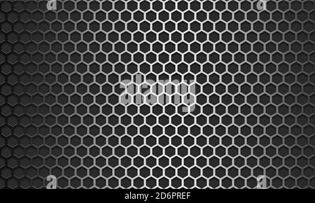 Metal texture pattern with hexagon mesh design, 3d rendering Stock Photo