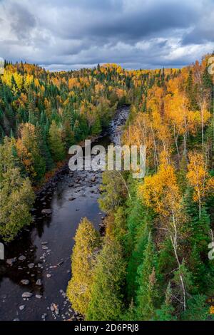 Fall foliage color at the Sleeping Giant Provincial Park, Thunder Bay, Ontario, Canada.