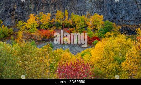 Fall foliage color at the Mount McKay lookout Thunder Bay, Ontario, Canada. Stock Photo