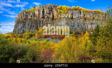 Fall foliage color at the Mount McKay lookout Thunder Bay, Ontario, Canada. Stock Photo